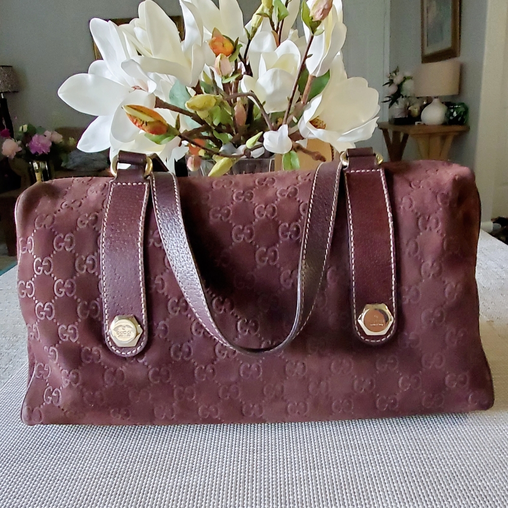 Authentic GUCCI Guccissima Suede Charmy Boston
